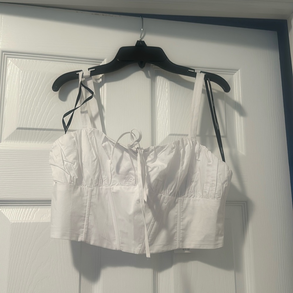 White Cropped Tank Top